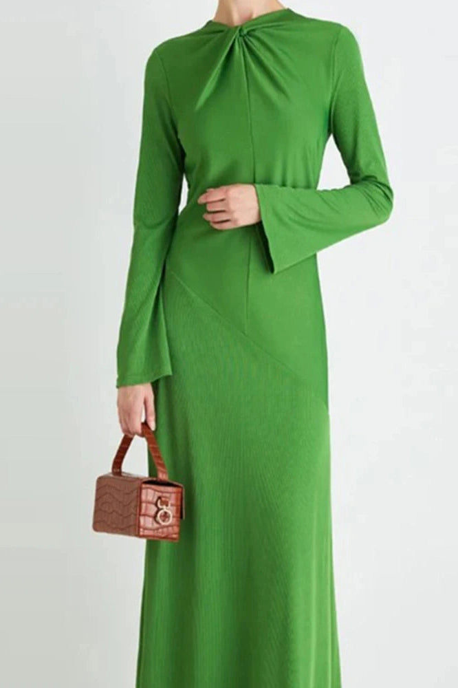 Glorol - Elegant Long Sleeve High Waist Slim Maxi Dress