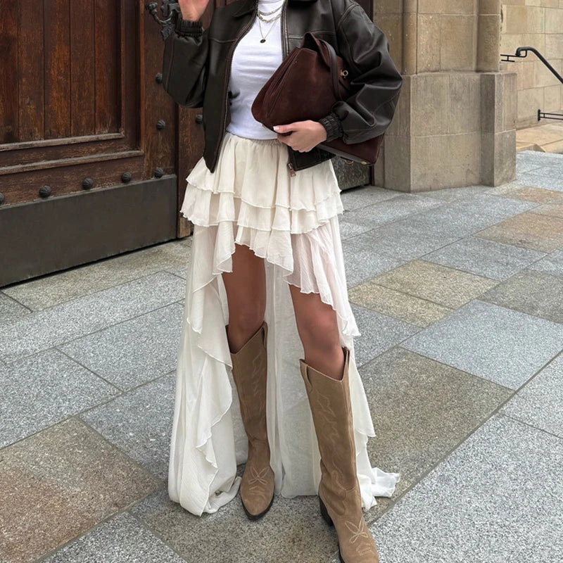 Glorol - High Waist Pleated Skirt