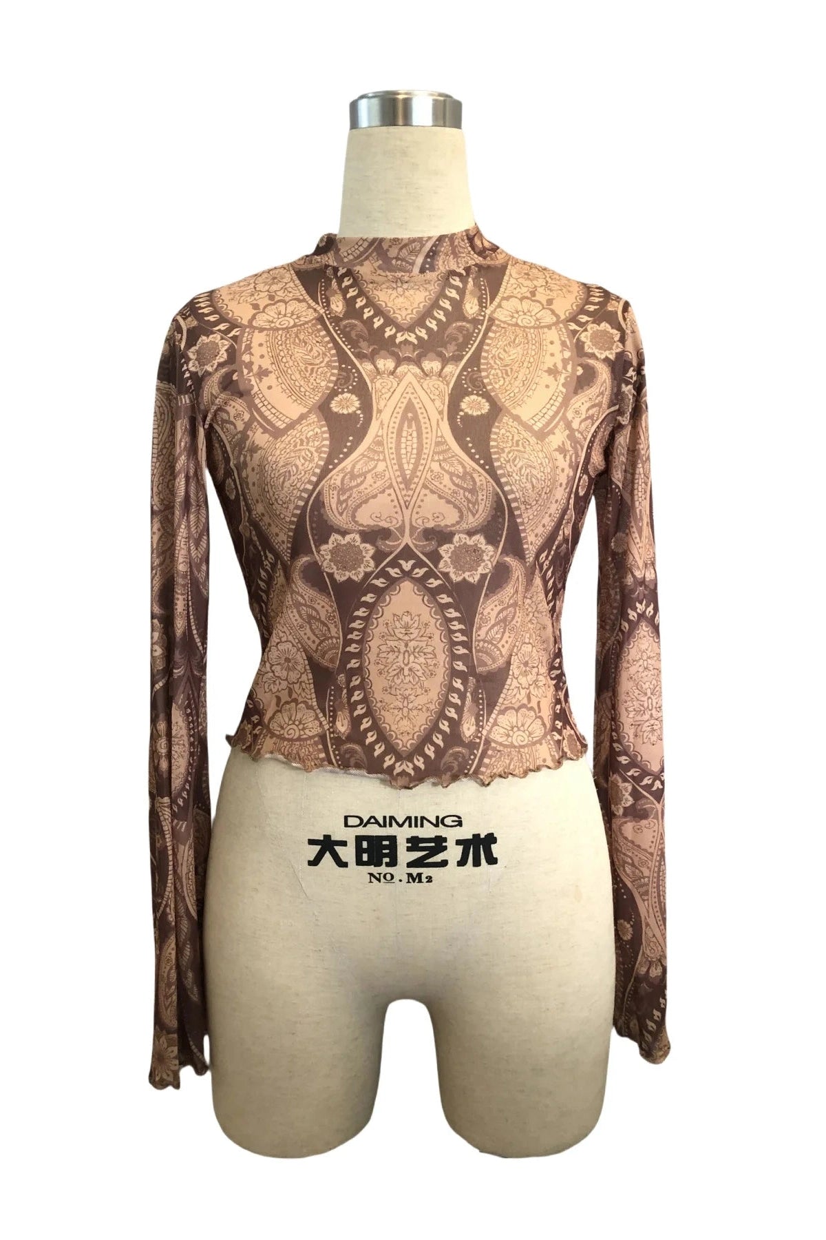 Glorol - Flared Sleeve Printed Top