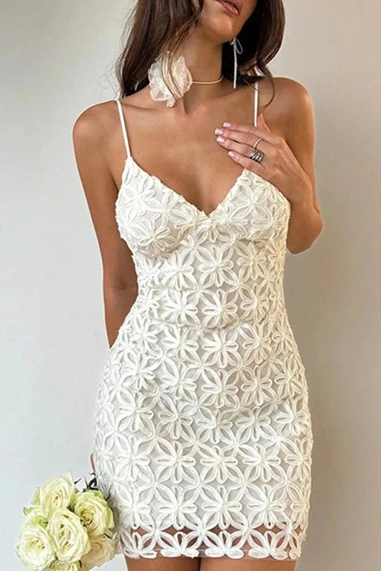 Glorol - Hollow Out Sleeveless Slim Mini Dress