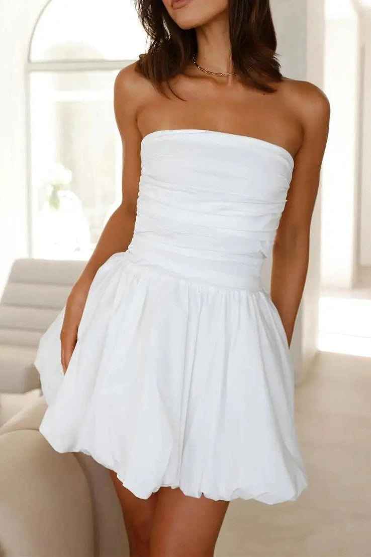Glorol - Elegant Backless A-Line Mini Dress