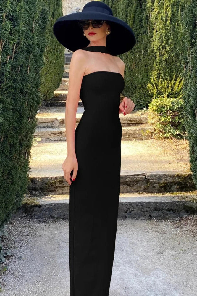 Glorol - Off-Shoulder Strapless Sleeveless Backless Bodycon Maxi Dress