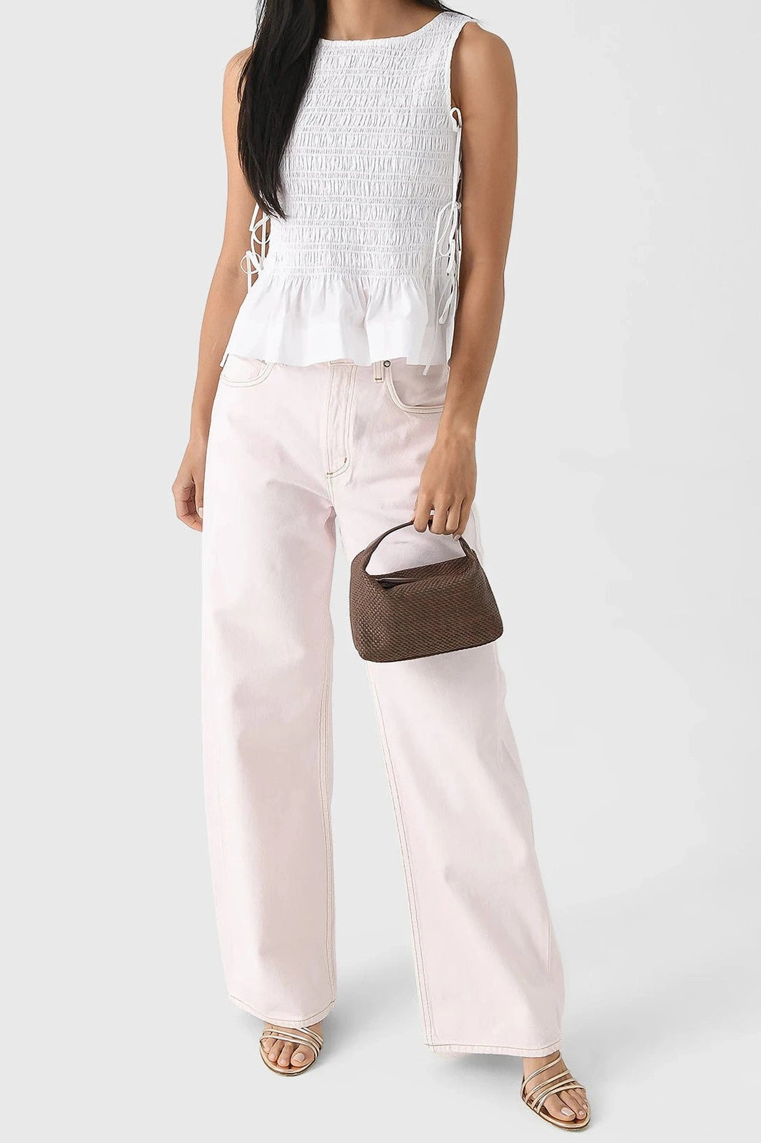 Glorol - Sleeveless Round Neck Tie-Up Top