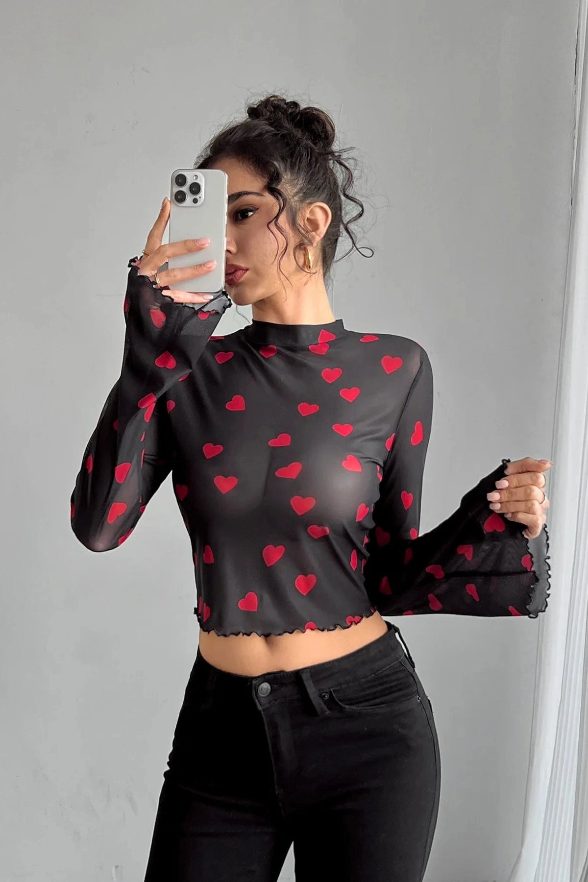 Glorol - Flared Sleeve Printed Top
