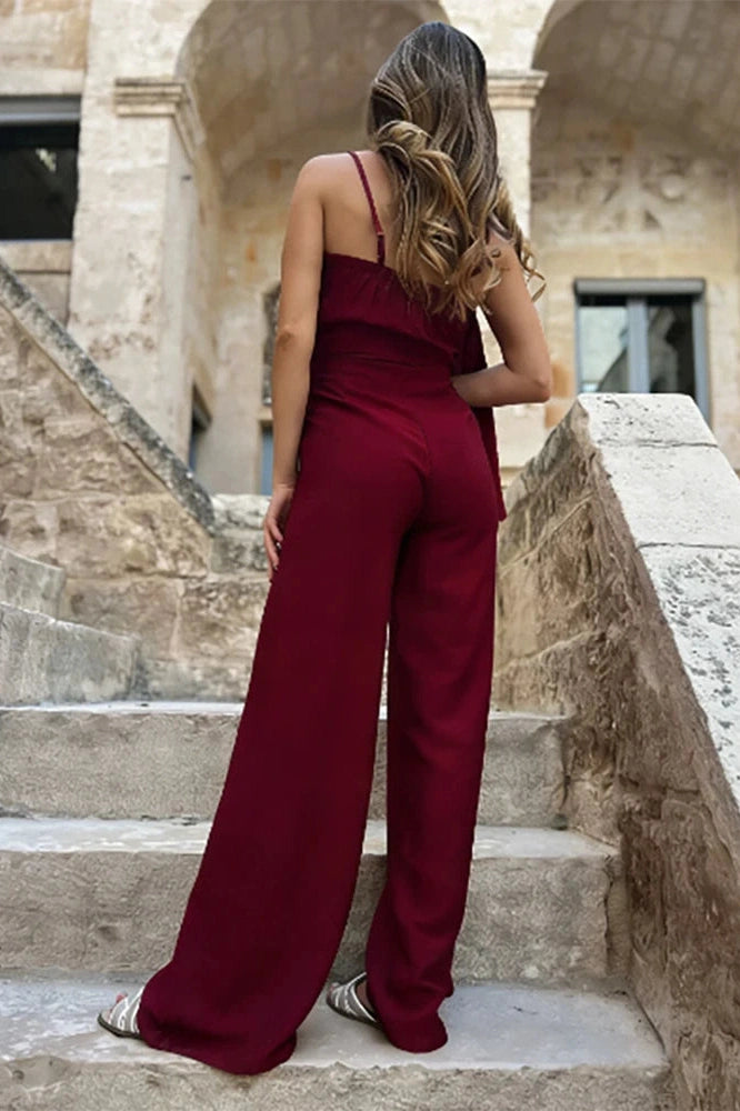 Glorol - Elegant Sleeveless Wide Leg Jumpsuit