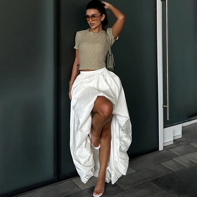 Glorol - Irregular Flower Buds Cotton Skirt
