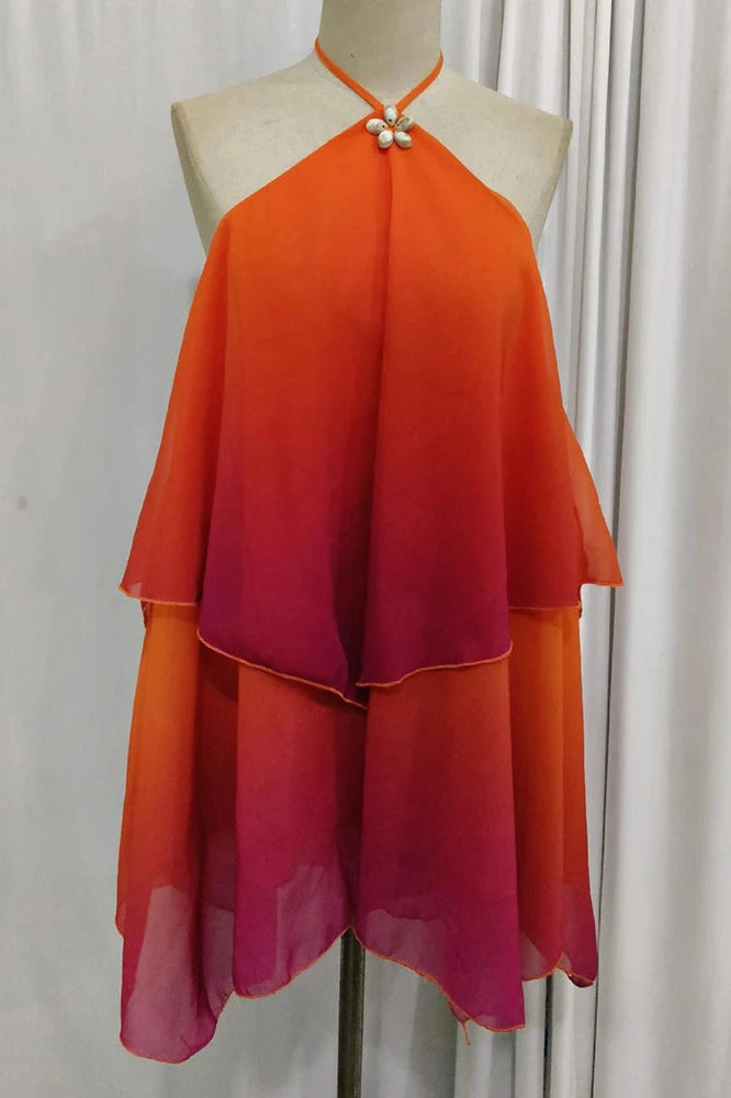 Glorol - Backless Zipper Off-Shoulder Sleeveless Mini Dress