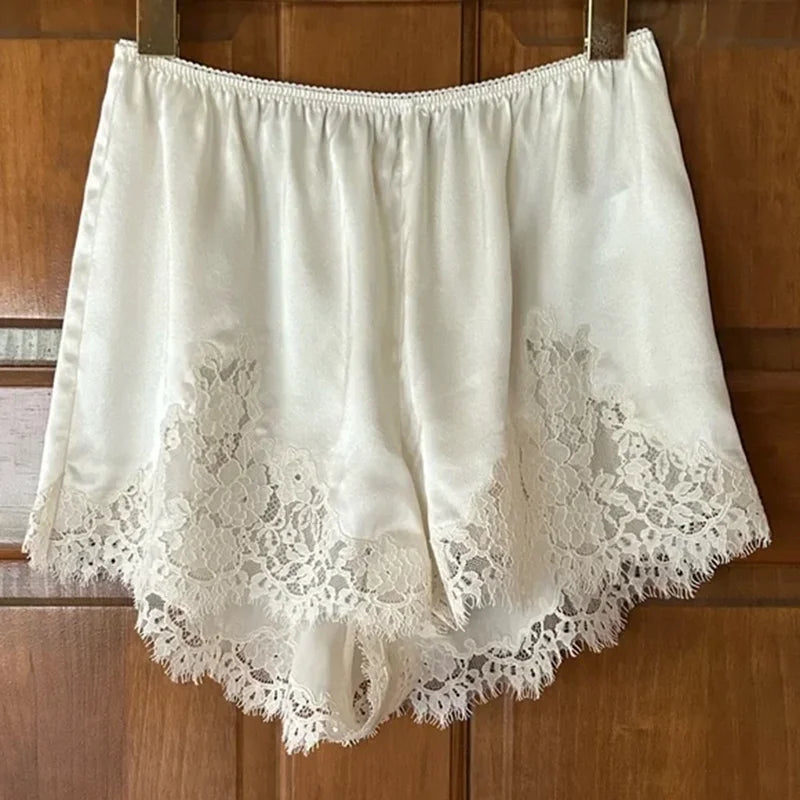Glorol - High Waist Lace Wide-Leg Skirt