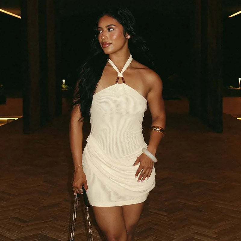 Glorol - Patchwork Backless Mini Dress