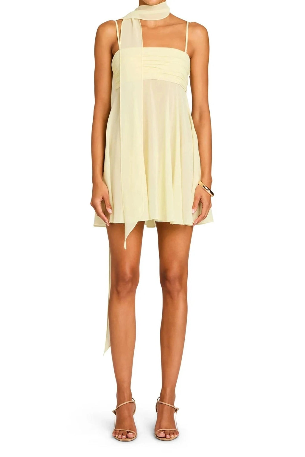 Glorol - Sleeveless Spaghetti Strap Backless A-Line Mini Dress
