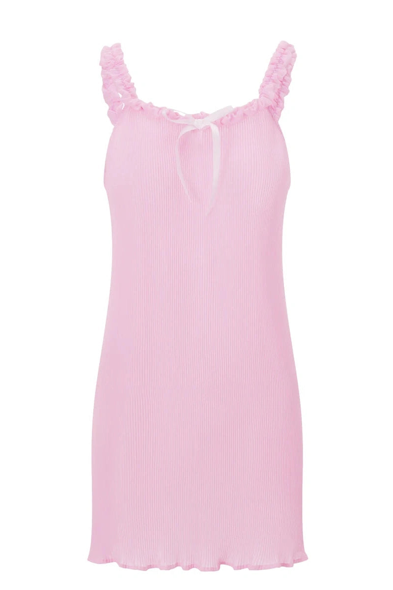 Glorol - Sleeveless Pleated Mini Dress