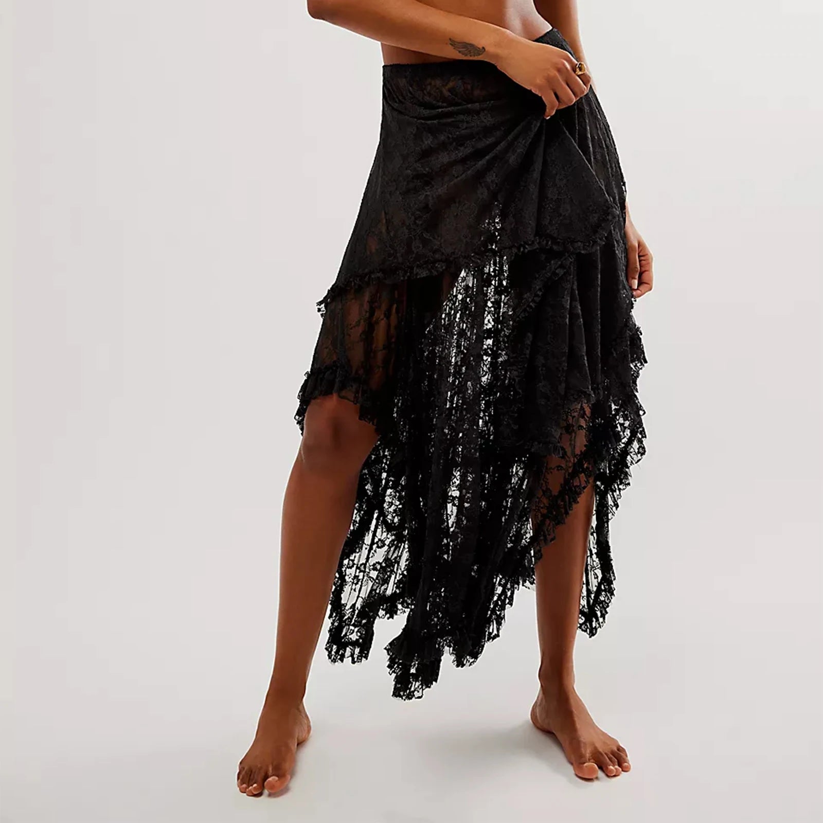 Glorol - Lace Courtship Elastic Waist Half Slip Skirt