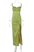 Glorol - Backless Spaghetti Strap Sleeveless Maxi Dress