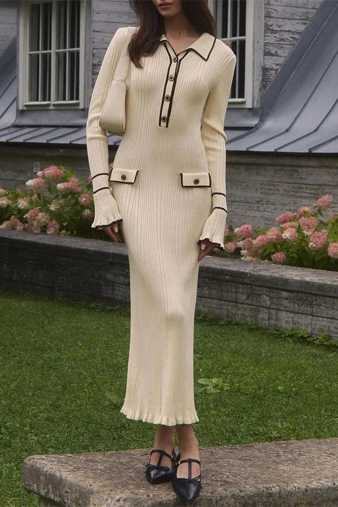Glorol - Patchwork High Waist Long Sleeve Mini Dress