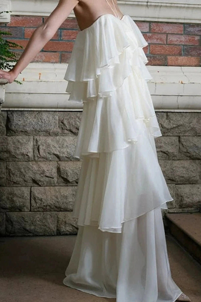 Glorol - Elegant Off-Shoulder Sleeveless Maxi Dress
