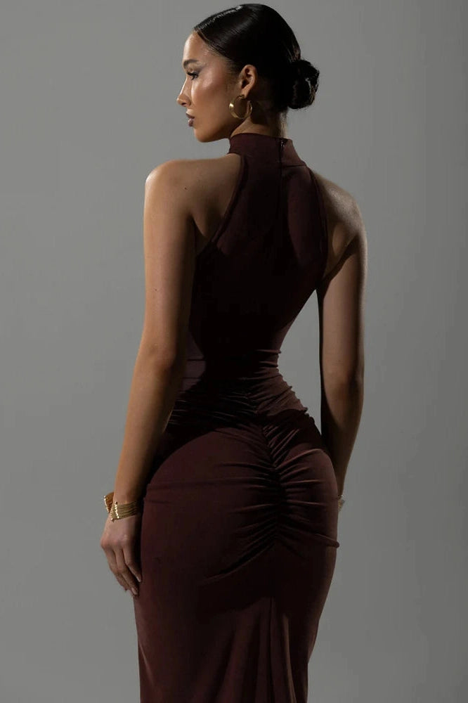 Glorol - Sleeveless Slim High Waist Split Maxi Dress