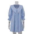 Glorol - Printed A-Line Loose Flare Sleeve Mini Dress