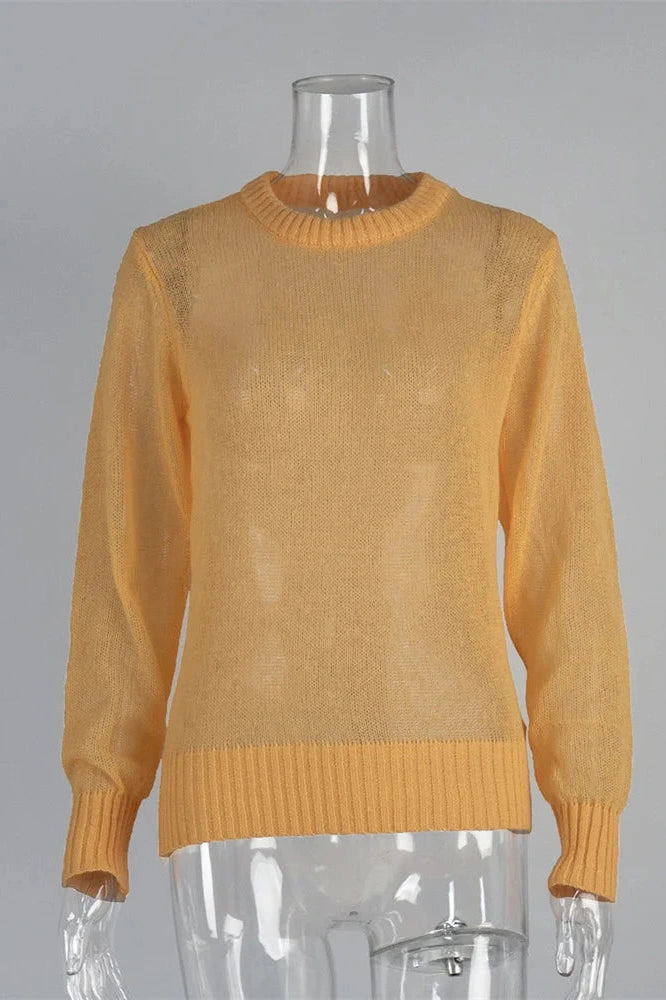 Glorol - See-Through Long Sleeve Top