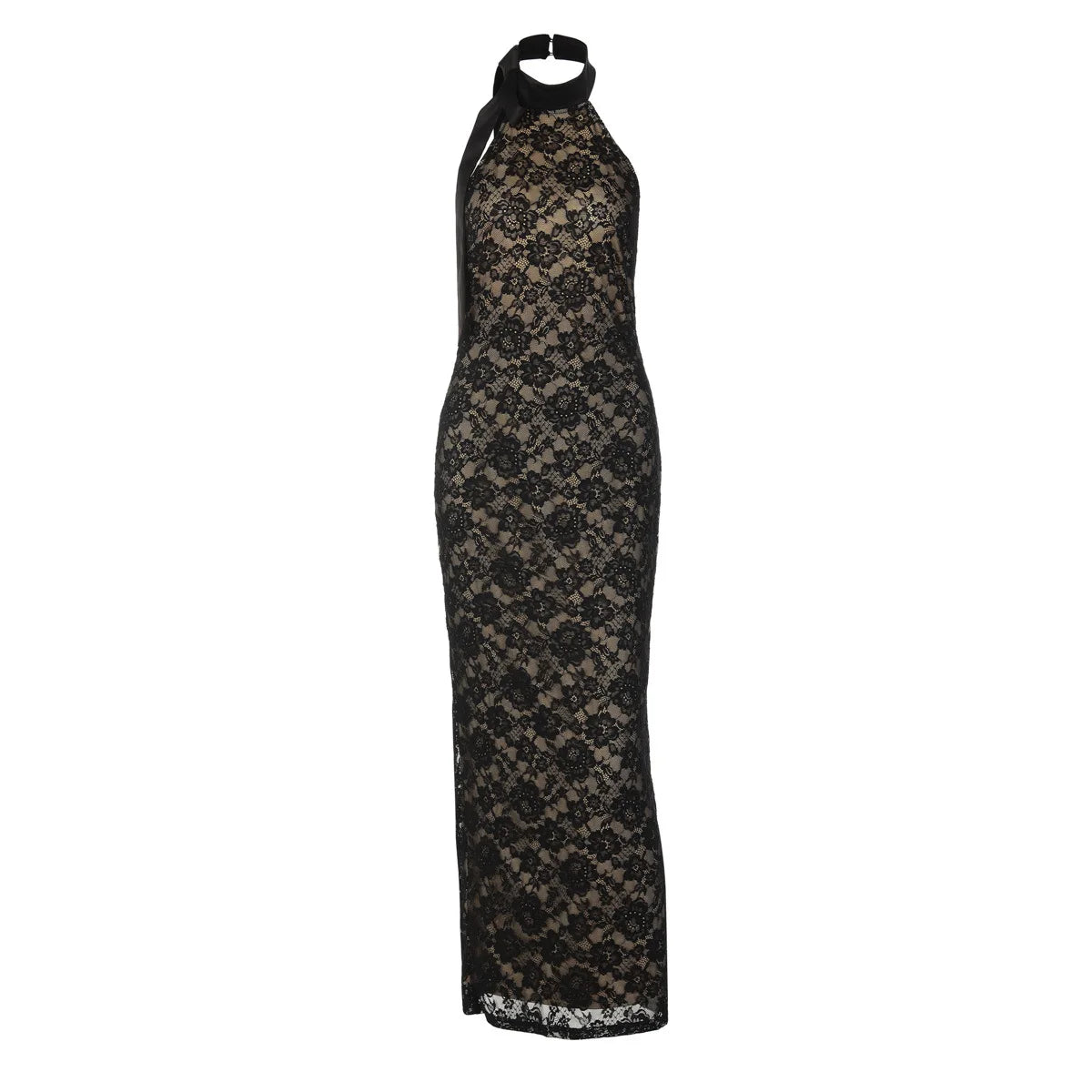 Glorol - Lace Backless High Waist Slim Maxi Dress