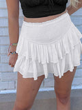 Glorol - High Waist A-Line Ruffle Skirt
