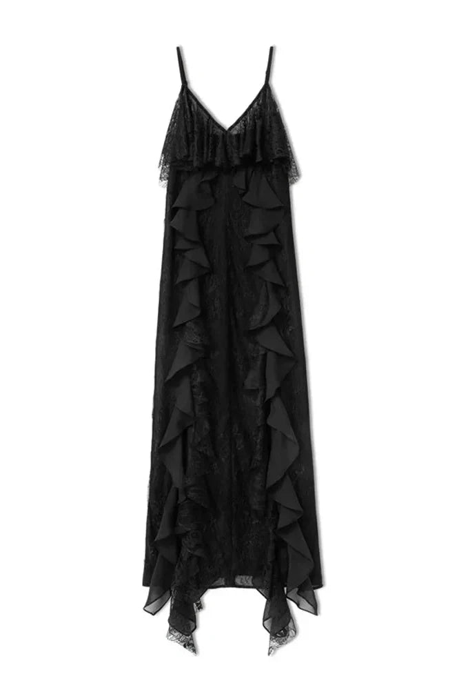 Spaghetti Straps Backless High Waist Maxi Dress