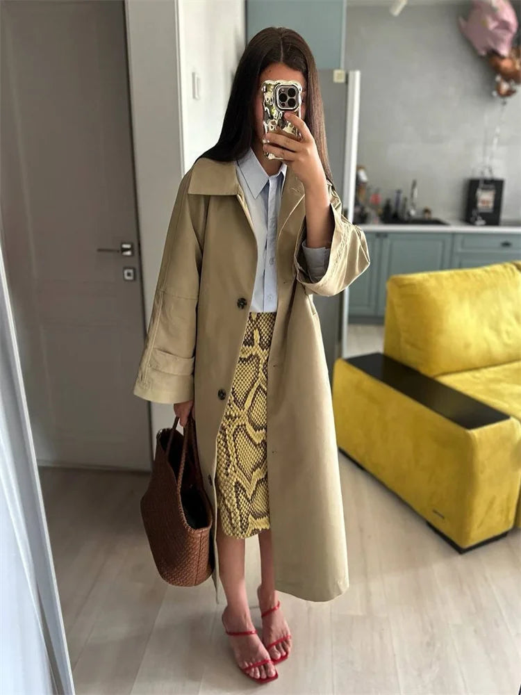 Glorol - High Waist Snakeskin Printed Patchwork Skirt