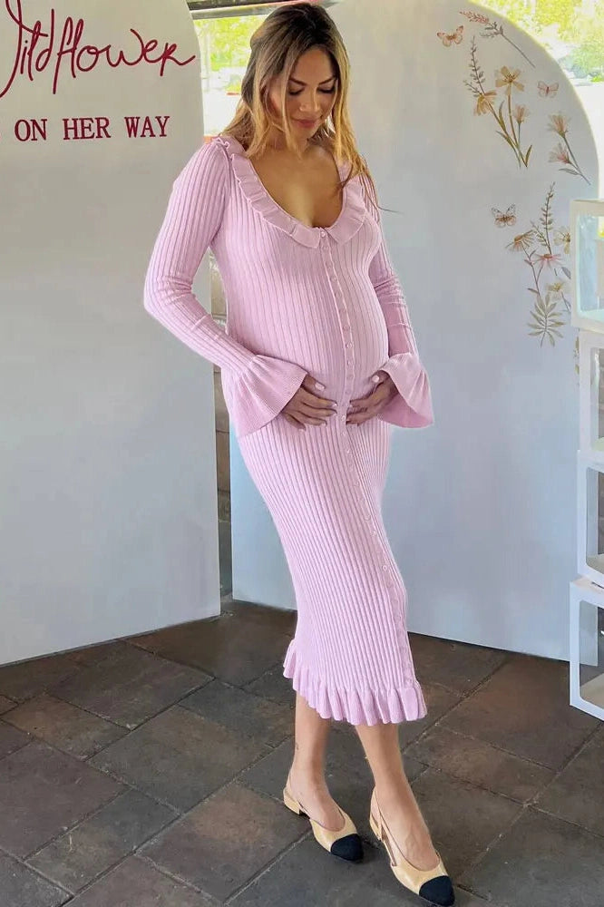 Glorol - Elegant Slim High Waist Patchwork Midi Dress