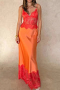 Glorol - See-Through Slim Sleeveless Backless Pleated Lace Maxi Dress
