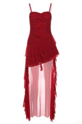 Glorol - See-Through Backless High Waist Maxi Dress