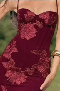 Glorol - Spaghetti Strap Backless Sleeveless Bodycon Maxi Dress