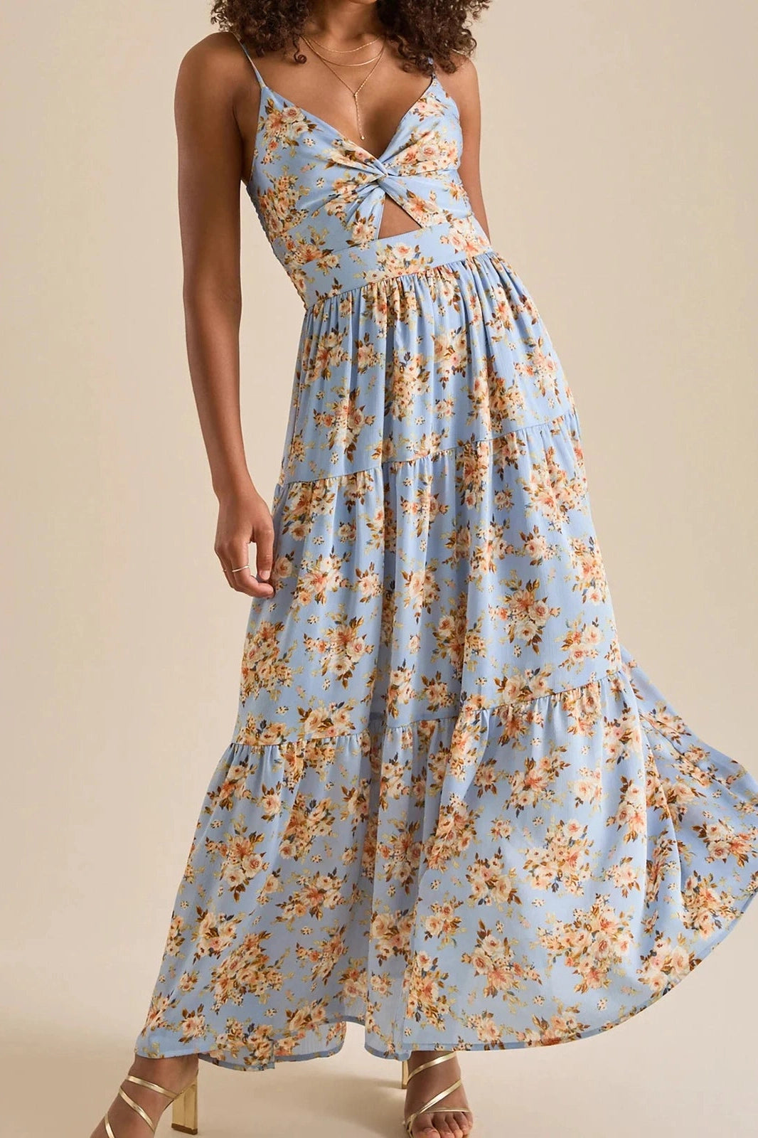 Glorol - Elegant Sleeveless V-Neck Maxi Dress