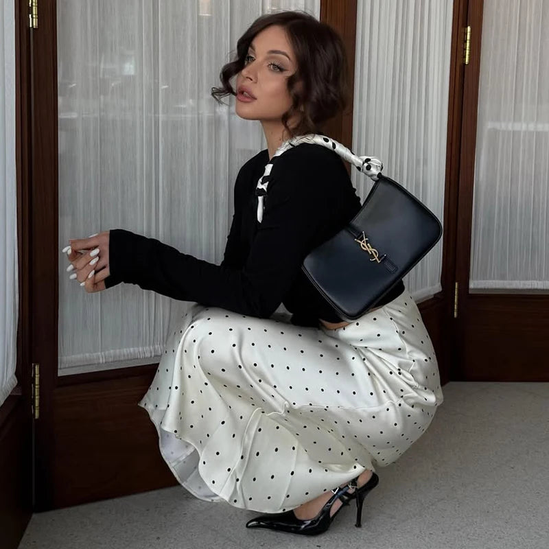 Glorol - High Waist Polka Dot Skirt