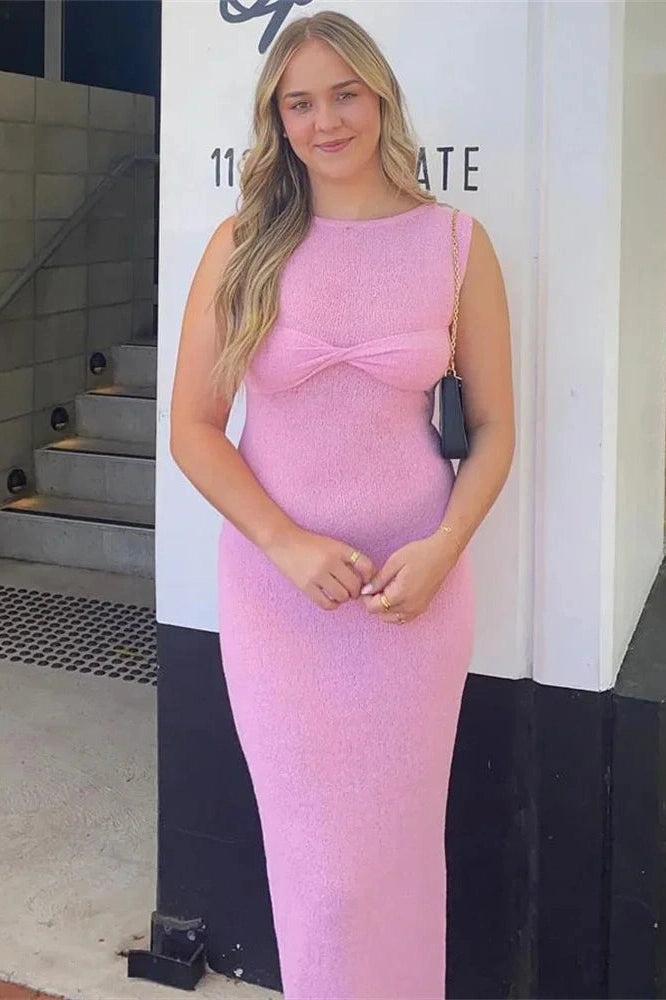 Glorol - Sleeveless See-Through Bodycon Maxi Dress