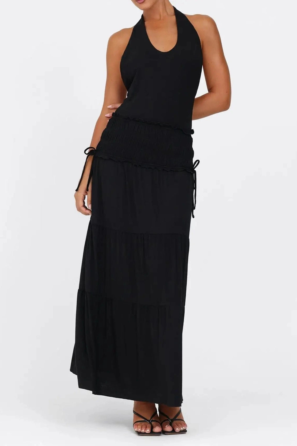 Glorol - Elegant Backless Slim Maxi Dress