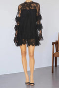 Glorol - Lace Long Sleeve Mini Dress