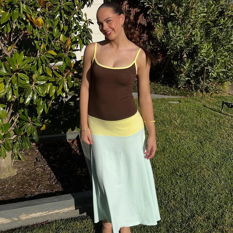 Glorol - Elegant Sleeveless Slim Midi Dress