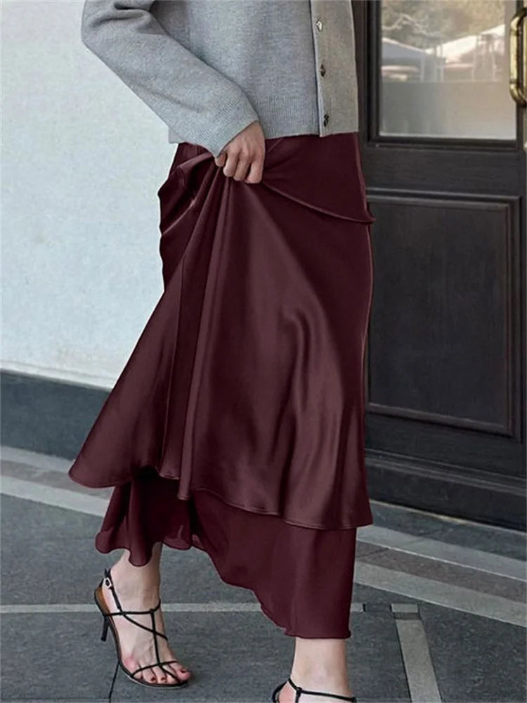 Glorol - Elegant High Waist Patchwork Skirt