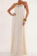 Glorol - Elegant Hollow Out High Waist Backless Loose Maxi Dress