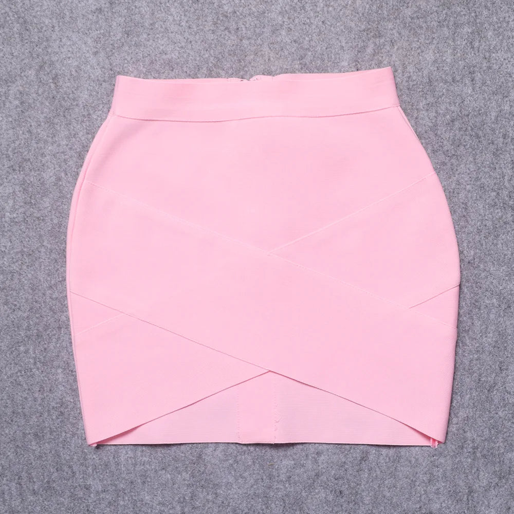 Glorol - High Waist Slit Bandage Hip Wrap Skirt