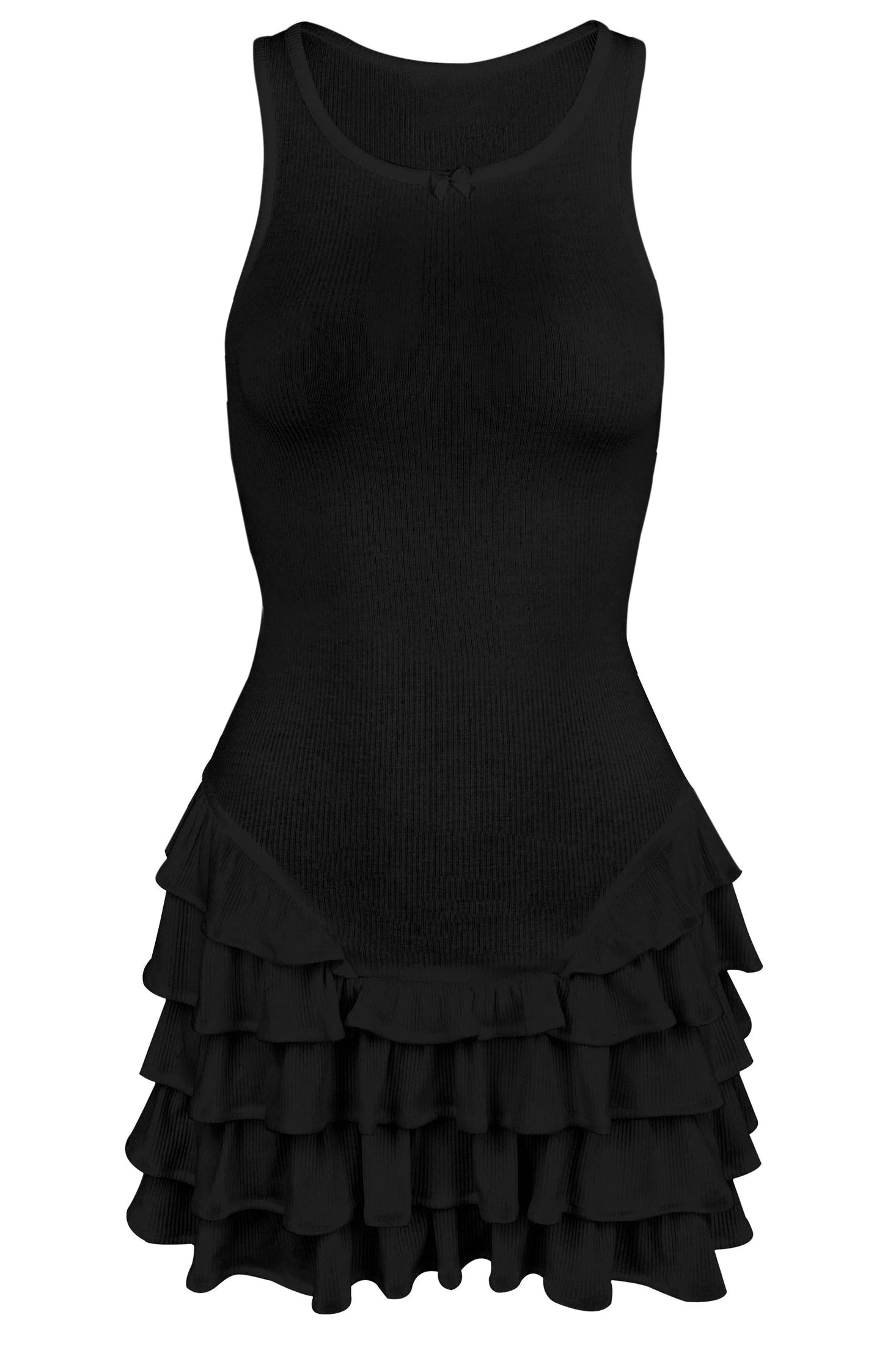 Glorol - Elegant Patchwork Sleeveless Slim Fit Mini Dress