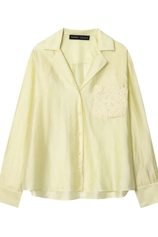 Glorol - Patchwork Long Sleeve V-Neck Top