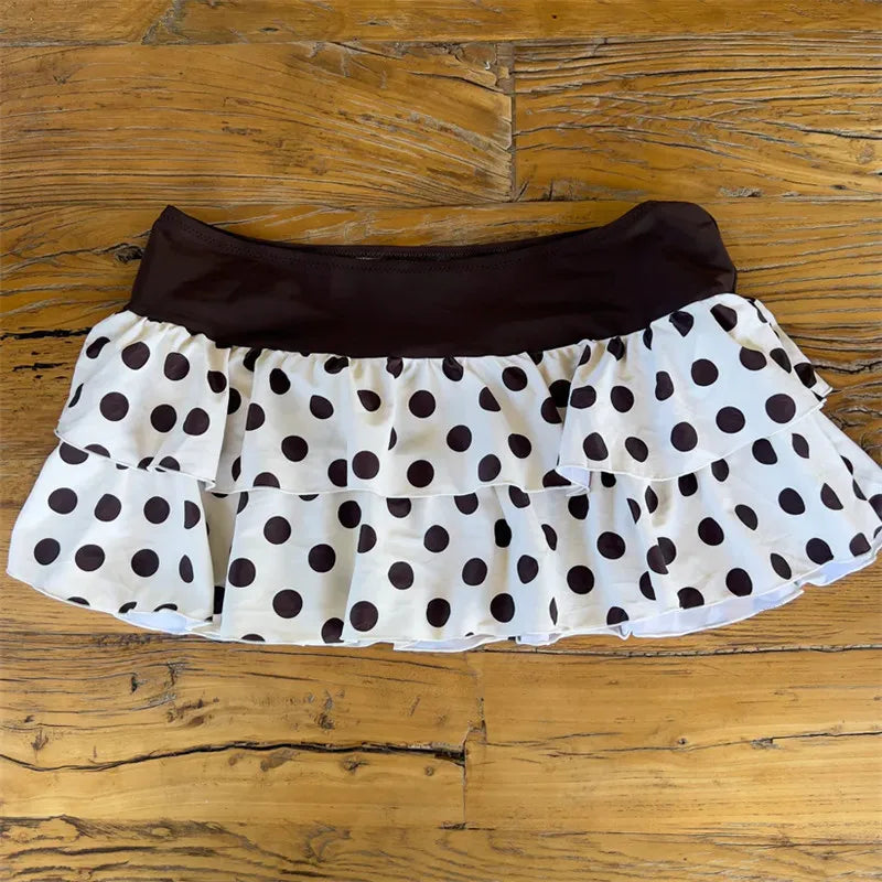 Glorol - Polka Dot Low Rise Print Skirt