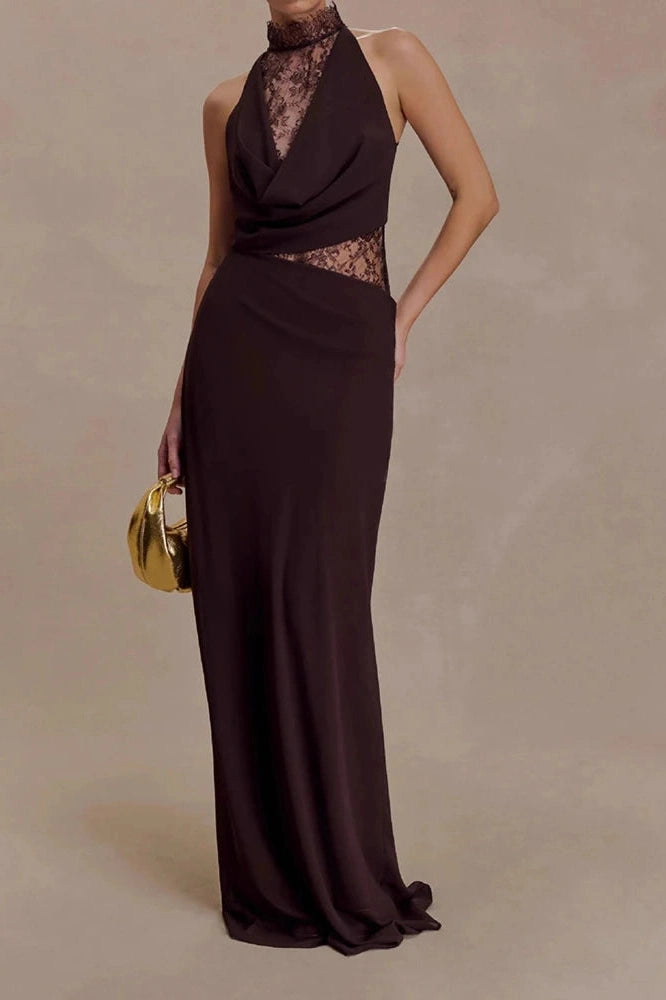 Glorol - Elegant Backless Slim Lace Maxi Dress