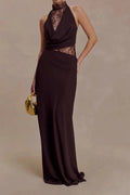 Glorol - Elegant Backless Slim Lace Maxi Dress