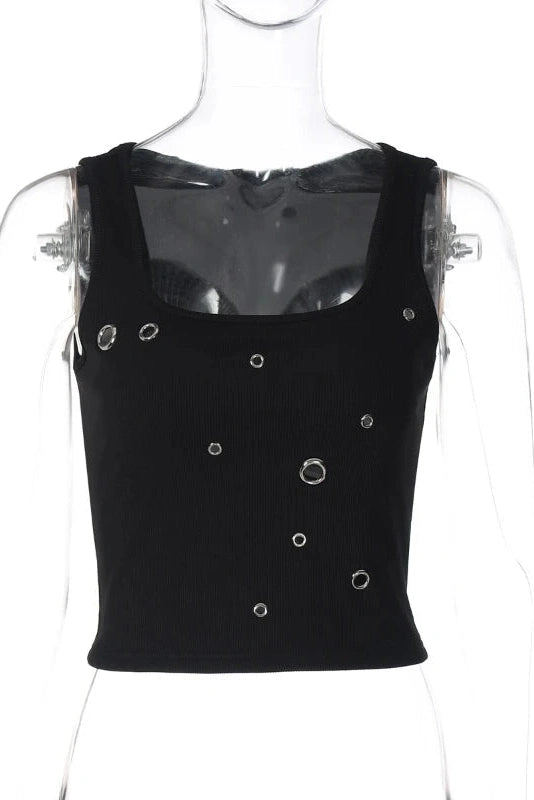Glorol - Hollow Out Slim Sleeveless Top
