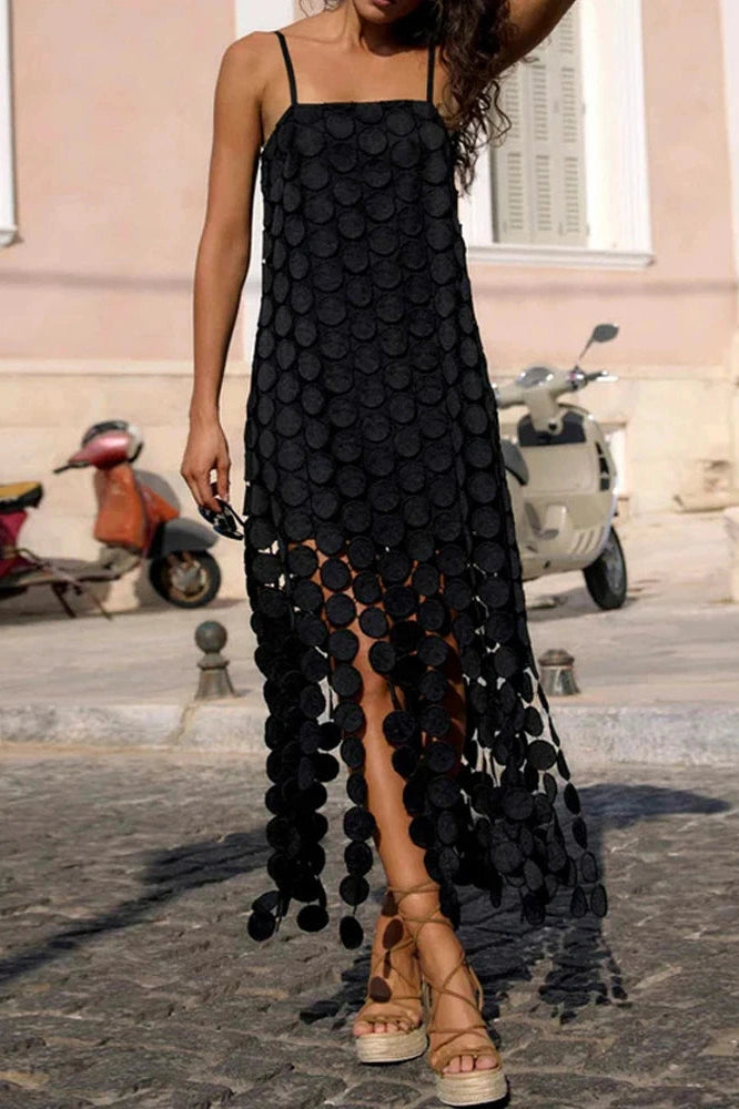 Glorol - Hollow Out Backless Sleeveless Maxi Dress