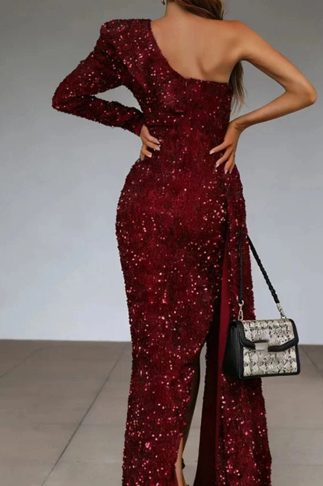 Glorol - Elegant Sleeveless Slim Slash Collar Maxi Dress