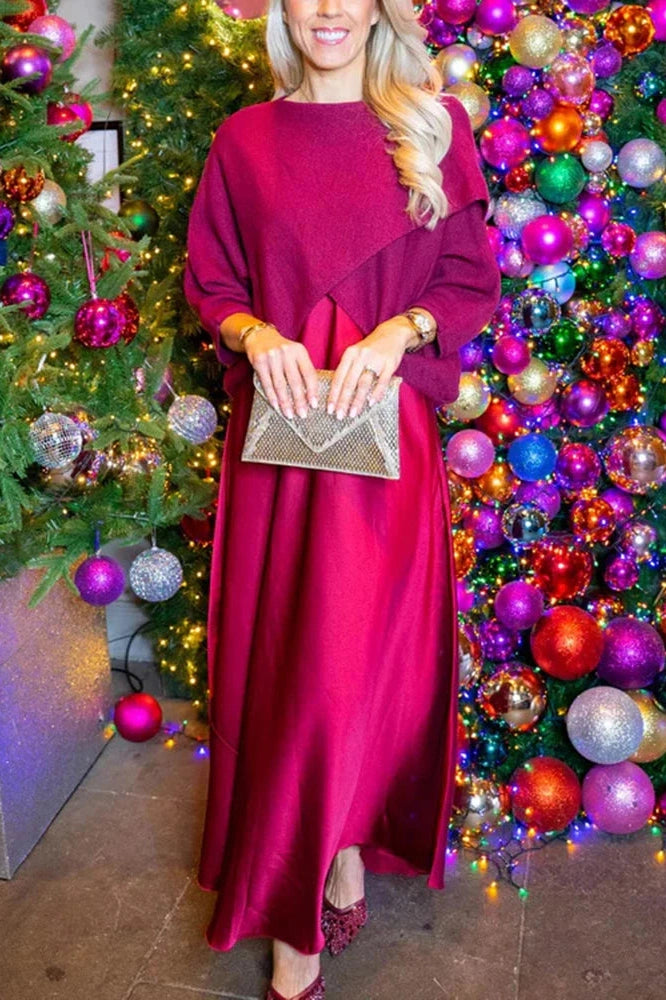 Glorol - Elegant O-Neck Knitted Maxi Dress