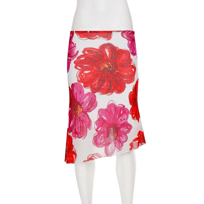 Glorol - Elegant Floral Patchwork Skirt