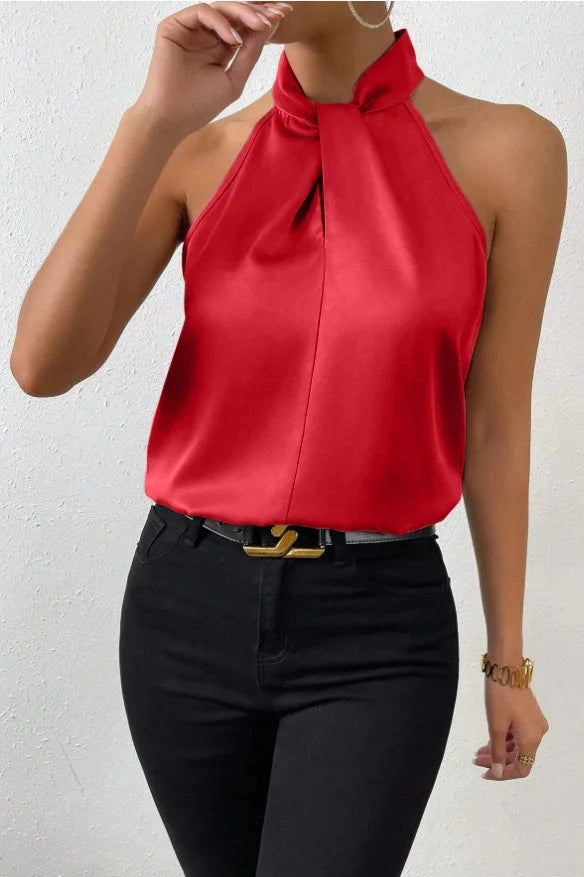 Glorol - Elegant Turtleneck Sleeveless Top